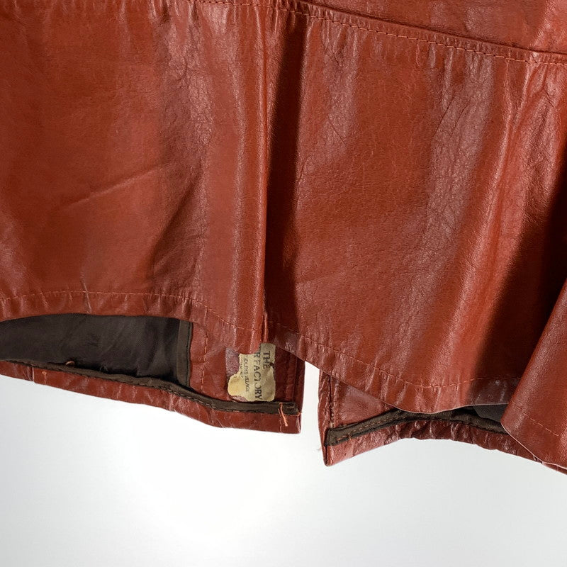 【中古品】【メンズ】 LEATHER FACTORY LEATHER JACKET 70s レザーファクトリー レザージャケット アウター 古着 SERVALジップ 145-261010-gm-31-fuzh サイズ：20 カラー：ブラウン 万代Net店