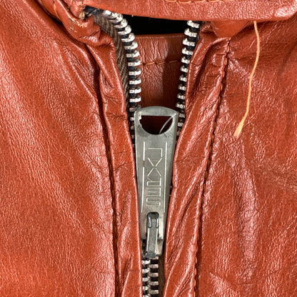 【中古品】【メンズ】 LEATHER FACTORY LEATHER JACKET 70s レザーファクトリー レザージャケット アウター 古着 SERVALジップ 145-261010-gm-31-fuzh サイズ：20 カラー：ブラウン 万代Net店
