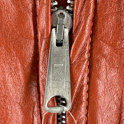 【中古品】【メンズ】 LEATHER FACTORY LEATHER JACKET 70s レザーファクトリー レザージャケット アウター 古着 SERVALジップ 145-261010-gm-31-fuzh サイズ：20 カラー：ブラウン 万代Net店