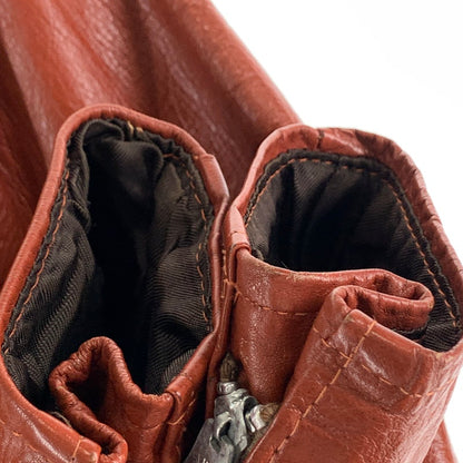 【中古品】【メンズ】 LEATHER FACTORY LEATHER JACKET 70s レザーファクトリー レザージャケット アウター 古着 SERVALジップ 145-261010-gm-31-fuzh サイズ：20 カラー：ブラウン 万代Net店