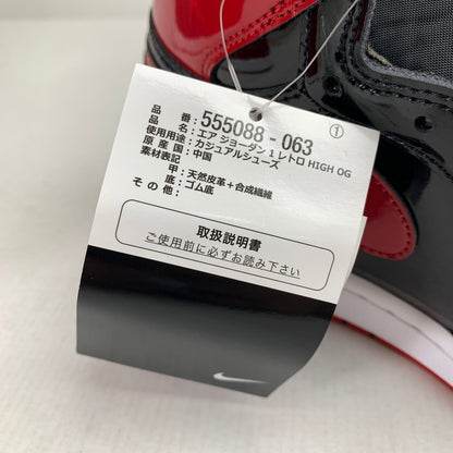 【中古美品】【メンズ】 NIKE ナイキ 555088-063 AIR JORDAN 1 HIGH OG " PATENT BRED" エアジョーダン 1 ハイ スニーカー 靴 160-261014-mh-09-fuzh サイズ：27cm カラー：ブラック・レッド 万代Net店