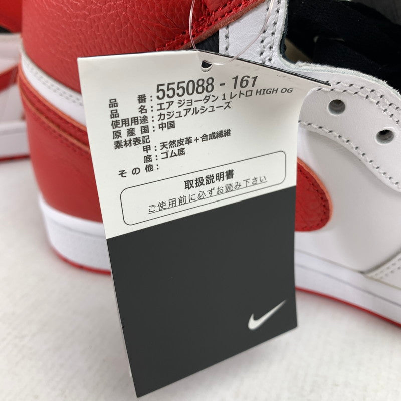 【中古美品】【メンズ】 NIKE ナイキ 555088-161 AIR JORDAN 1 HIGH OG "HERITAGE" エアジョーダン 1 ハイ スニーカー 靴 160-261014-mh-07-fuzh サイズ：27cm カラー：ホワイト・レッド 万代Net店