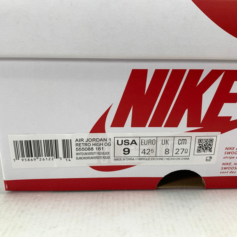 【中古美品】【メンズ】 NIKE ナイキ 555088-161 AIR JORDAN 1 HIGH OG "HERITAGE" エアジョーダン 1 ハイ スニーカー 靴 160-261014-mh-07-fuzh サイズ：27cm カラー：ホワイト・レッド 万代Net店