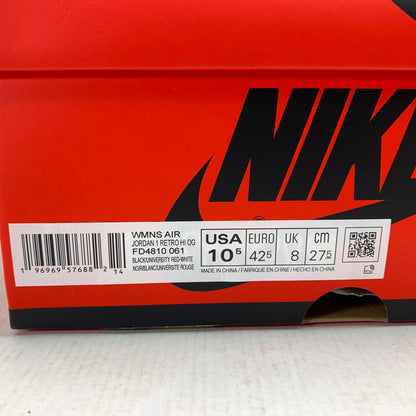 【中古美品】【メンズ】 NIKE ナイキ FD4810-061 WMNS AIR JORDAN 1 RETRO HIGH OG "SATIN BRED" ウィメンズ エアジョーダン 1 レトロ ハイ スニーカー 靴 160-261014-mh-06-fuzh サイズ：27.5cm カラー：レッド・ブラック 万代Net店