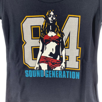 【中古美品】【レディース】 HYSTERIC GLAMOUR ヒステリックグラマー 84 SOUNDS 半袖Tシャツ カットソー チビTEE 170-261010-gm-07-fuzh サイズ：F カラー：ブラック 万代Net店