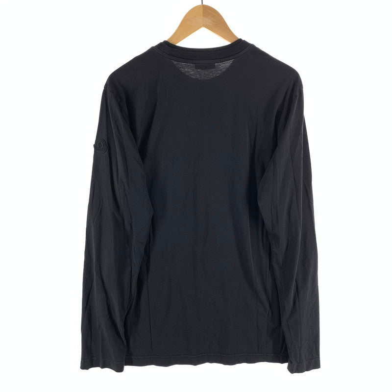 【中古品】【メンズ】 MONCLER モンクレール 長袖 ポケットTシャツ カットソー 古着 141-261010-gm-33-fuzh サイズ：L カラー：ブラック 万代Net店