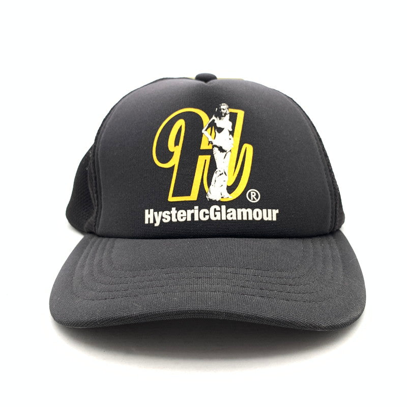 【中古品】【メンズ】 HYSTERIC GLAMOUR ヒステリックグラマー MESH CAP 帽子 メッシュキャップ 185-261010-gm-36-fuzh サイズ：F カラー：ブラック 万代Net店