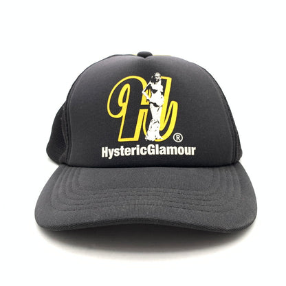 【中古品】【メンズ】 HYSTERIC GLAMOUR ヒステリックグラマー MESH CAP 帽子 メッシュキャップ 185-261010-gm-36-fuzh サイズ：F カラー：ブラック 万代Net店