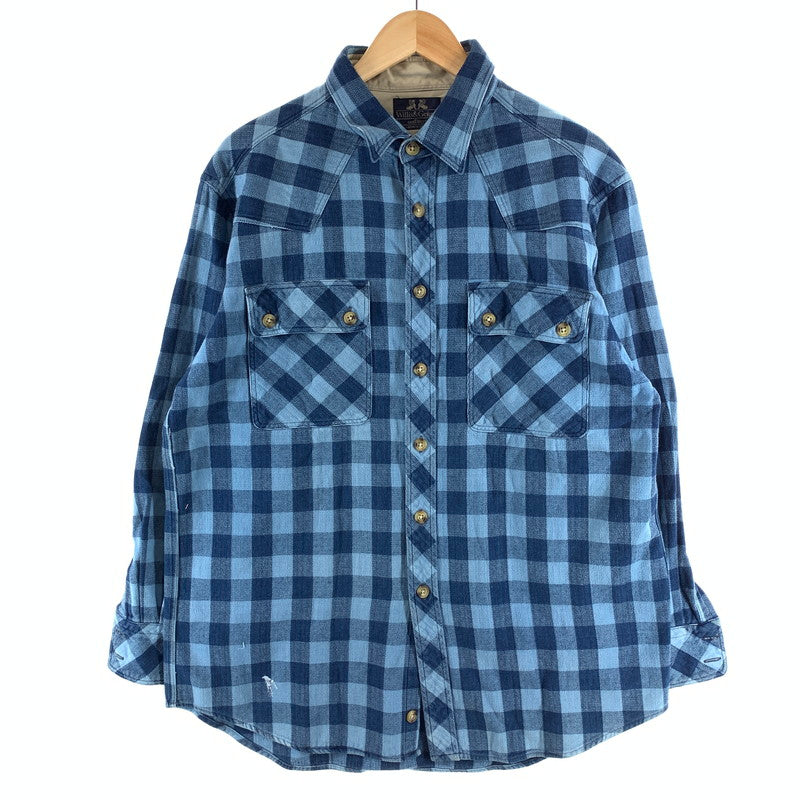 【中古品】【メンズ】 WILLIS＆GEIGER 90年代 ネルシャツ 長袖シャツ 90s 古着 145-261010-gm-08-fuzh サイズ：XL カラー：ブルー チェック 万代Net店