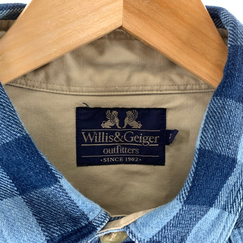 【中古品】【メンズ】 WILLIS＆GEIGER 90年代 ネルシャツ 長袖シャツ 90s 古着 145-261010-gm-08-fuzh サイズ：XL カラー：ブルー チェック 万代Net店