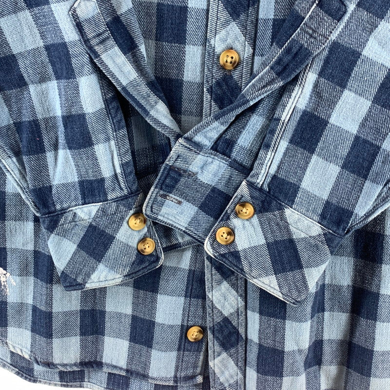 【中古品】【メンズ】 WILLIS＆GEIGER 90年代 ネルシャツ 長袖シャツ 90s 古着 145-261010-gm-08-fuzh サイズ：XL カラー：ブルー チェック 万代Net店