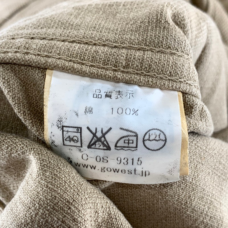 【中古品】【メンズ】 GOWEST ゴーウエスト カバーオール ジャケット アウター 古着 147-261010-gm-09-fuzh サイズ：3 カラー：ベージュ 万代Net店
