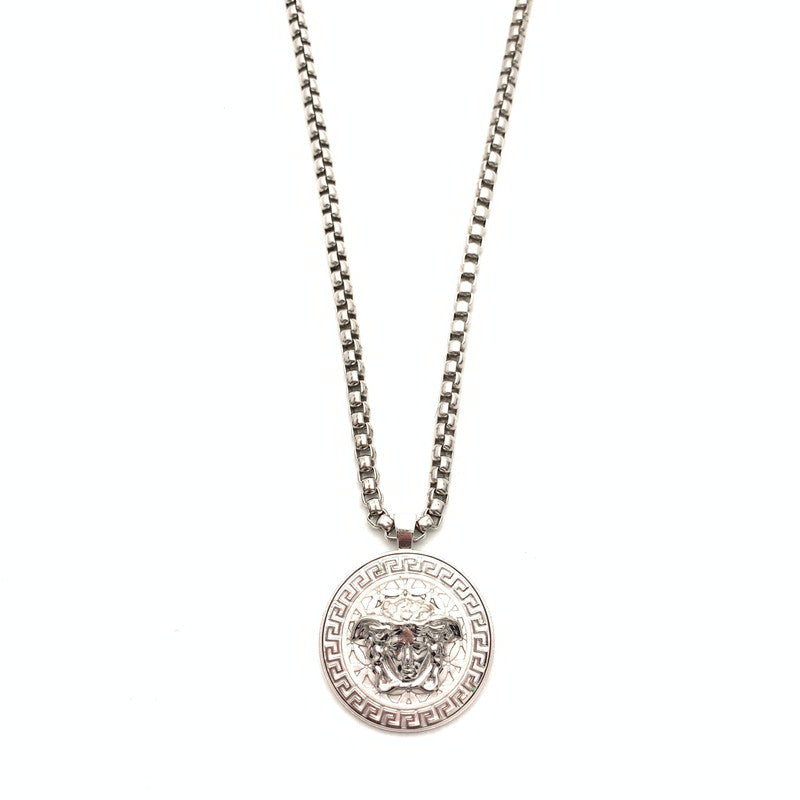 【中古品】【メンズ】 VERSACE ヴェルサーチ メデューサ ネックレス アクセサリー 182-261010-gm-38-fuzh カラー：シルバー 万代Net店