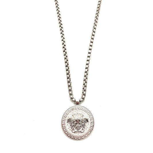 【中古品】【メンズ】 VERSACE ヴェルサーチ メデューサ ネックレス アクセサリー 182-261010-gm-38-fuzh カラー：シルバー 万代Net店