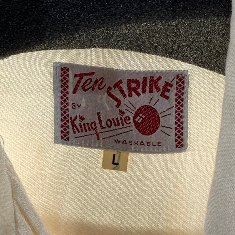 【中古品】【メンズ】 KING LOUIE ボーリングシャツ 半袖シャツ 古着 刺繍 145-261010-gm-13-fuzh サイズ：L カラー：ホワイト 万代Net店