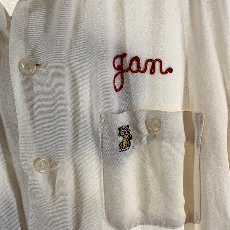 【中古品】【メンズ】 KING LOUIE ボーリングシャツ 半袖シャツ 古着 刺繍 145-261010-gm-13-fuzh サイズ：L カラー：ホワイト 万代Net店