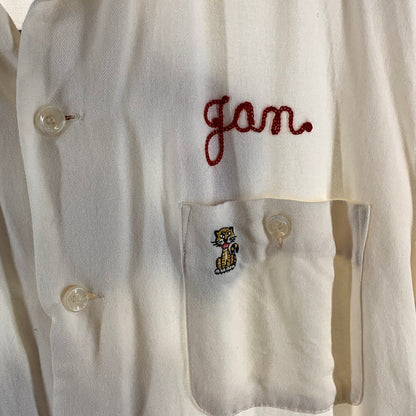 【中古品】【メンズ】 KING LOUIE ボーリングシャツ 半袖シャツ 古着 刺繍 145-261010-gm-13-fuzh サイズ：L カラー：ホワイト 万代Net店