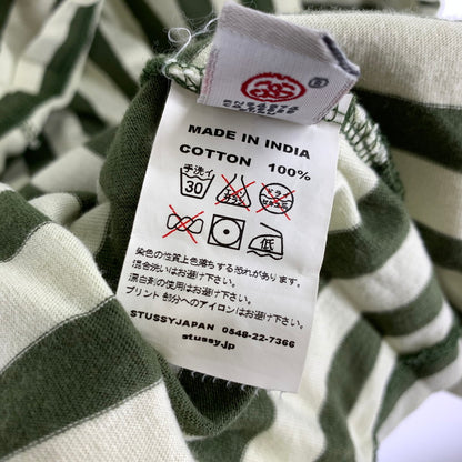 【中古品】【メンズ】 STUSSY ステューシー ボーダー 半袖Tシャツ 142-261020-vt-84-fuzh サイズ：M カラー：カーキ 万代Net店