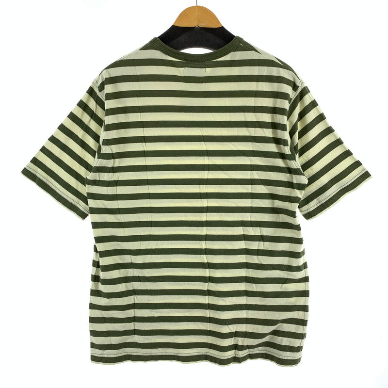 【中古品】【メンズ】 STUSSY ステューシー ボーダー 半袖Tシャツ 142-261020-vt-84-fuzh サイズ：M カラー：カーキ 万代Net店