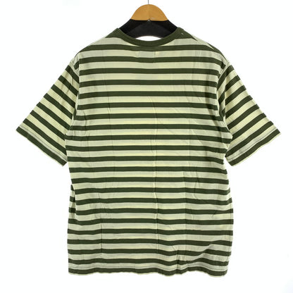 【中古品】【メンズ】 STUSSY ステューシー ボーダー 半袖Tシャツ 142-261020-vt-84-fuzh サイズ：M カラー：カーキ 万代Net店