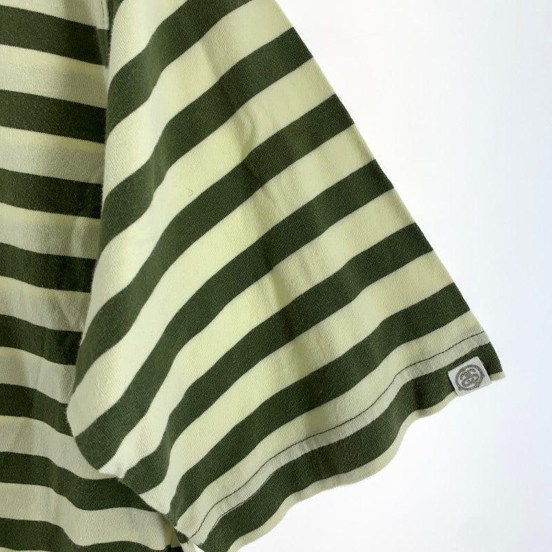 【中古品】【メンズ】 STUSSY ステューシー ボーダー 半袖Tシャツ 142-261020-vt-84-fuzh サイズ：M カラー：カーキ 万代Net店