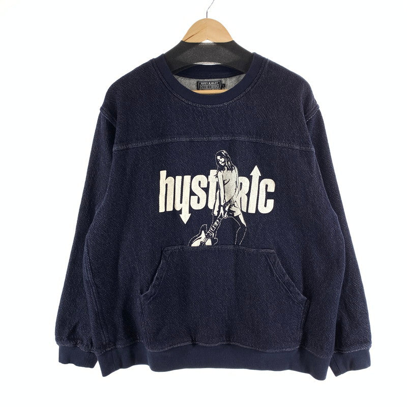 【中古品】【メンズ】 HYSTERIC GLAMOUR ヒステリックグラマー 02263AH05 UP DOWN GIRL PULLOVER スウェット 古着 140-261010-gm-28-fuzh サイズ：L カラー：ネイビー 万代Net店