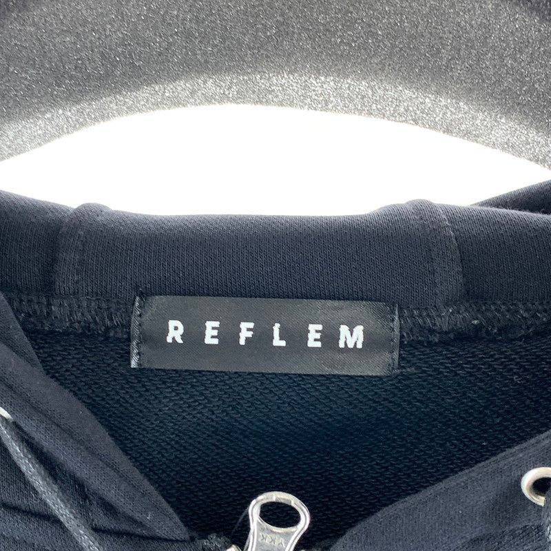 【中古品】【レディース】 REFLEM パーカー Dリングロゴテープ ジップアップパーカー オーバーサイズ 170-261010-gm-21-fuzh サイズ：F カラー：ブラック 万代Net店