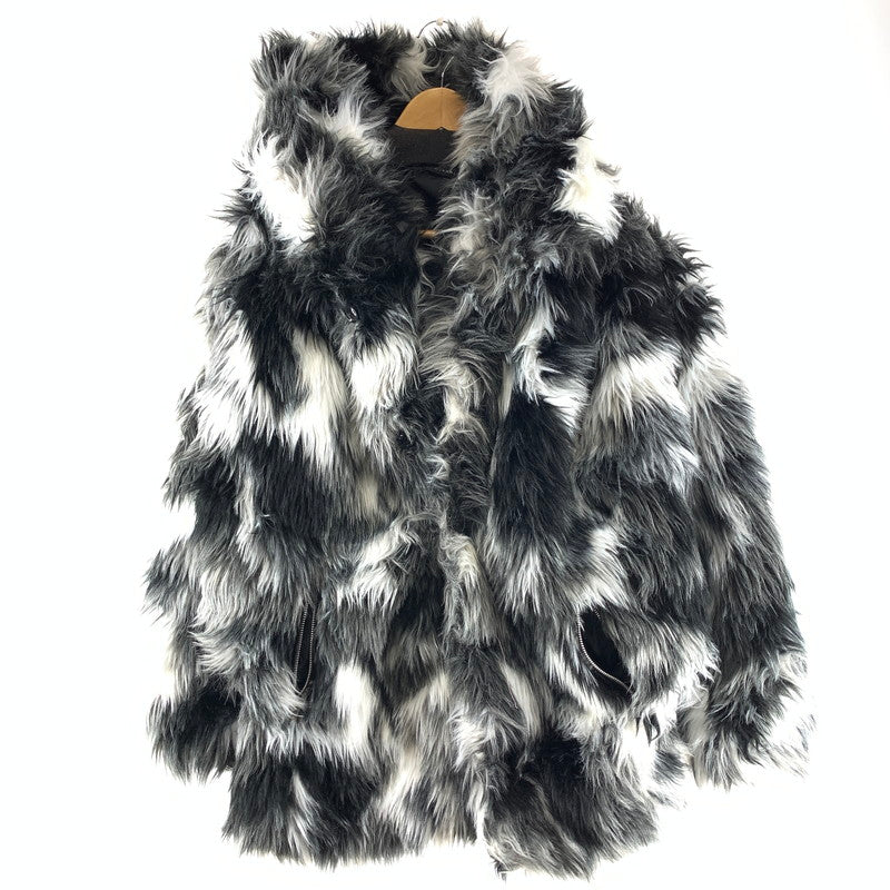 【中古品】【メンズ】 CIVARIZE シヴァーライズ モノトーンボリュームファーコート アウター ブルゾン 147-261010-gm-23-fuzh サイズ：46 カラー：ブラック ホワイト 万代Net店
