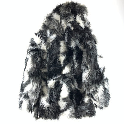 【中古品】【メンズ】 CIVARIZE シヴァーライズ モノトーンボリュームファーコート アウター ブルゾン 147-261010-gm-23-fuzh サイズ：46 カラー：ブラック ホワイト 万代Net店