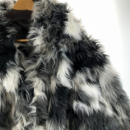 【中古品】【メンズ】 CIVARIZE シヴァーライズ モノトーンボリュームファーコート アウター ブルゾン 147-261010-gm-23-fuzh サイズ：46 カラー：ブラック ホワイト 万代Net店