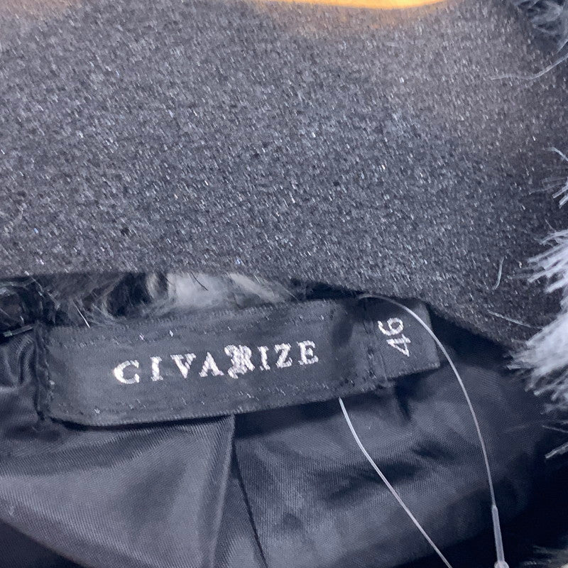 【中古品】【メンズ】 CIVARIZE シヴァーライズ モノトーンボリュームファーコート アウター ブルゾン 147-261010-gm-23-fuzh サイズ：46 カラー：ブラック ホワイト 万代Net店