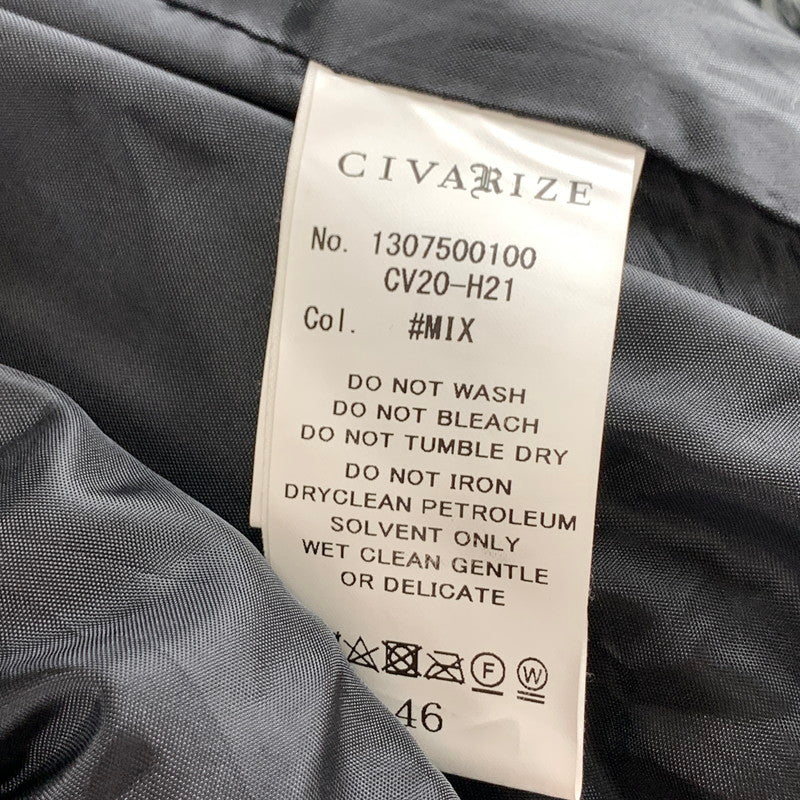 【中古品】【メンズ】 CIVARIZE シヴァーライズ モノトーンボリュームファーコート アウター ブルゾン 147-261010-gm-23-fuzh サイズ：46 カラー：ブラック ホワイト 万代Net店