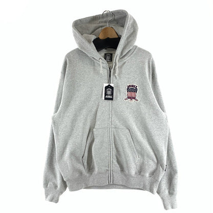 【中古品】【メンズ】 AVIREX アヴィレックス 783-6931001 SIGNATURE VERSITY LOGO ZIP HOODIE ジップアップパーカー フーディー 145-261010-gm-15-fuzh サイズ：XL カラー：グレー 万代Net店