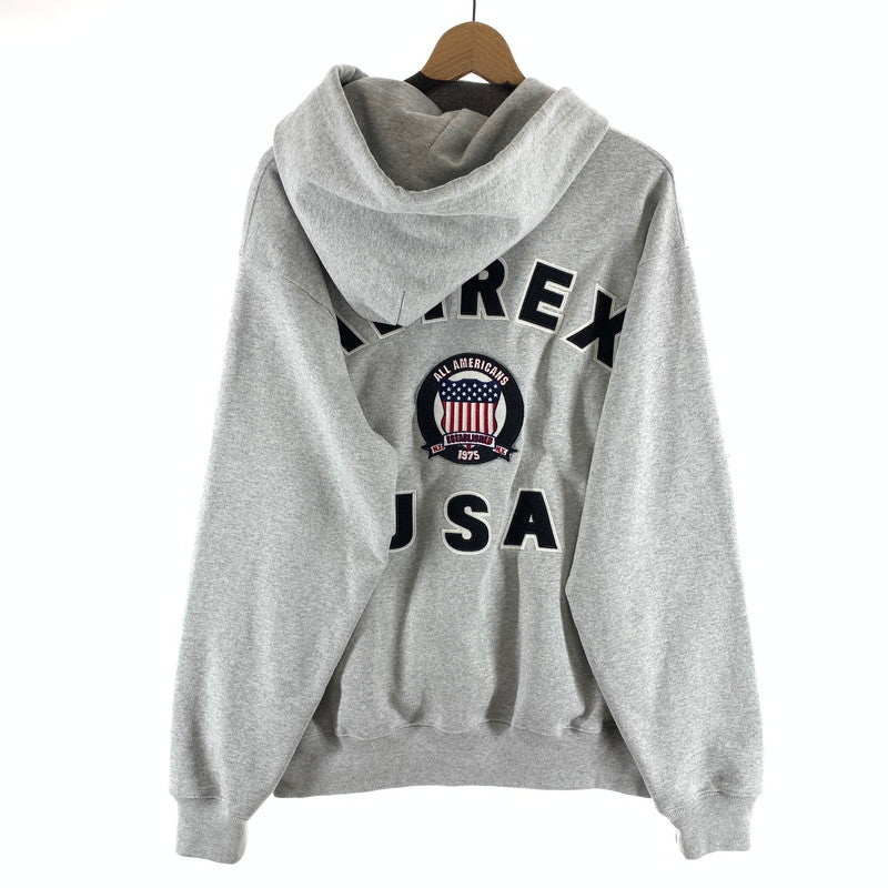 【中古品】【メンズ】 AVIREX アヴィレックス 783-6931001 SIGNATURE VERSITY LOGO ZIP HOODIE ジップアップパーカー フーディー 145-261010-gm-15-fuzh サイズ：XL カラー：グレー 万代Net店