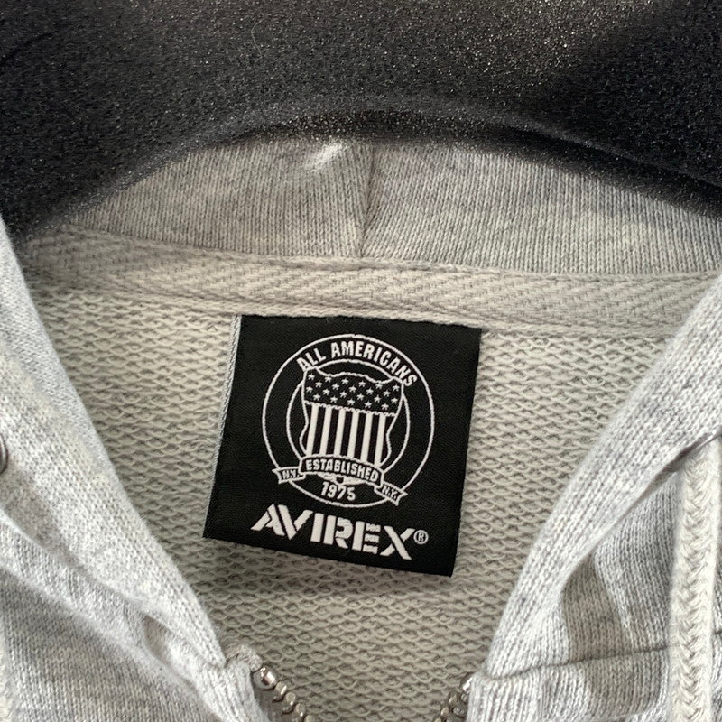 【中古品】【メンズ】 AVIREX アヴィレックス 783-6931001 SIGNATURE VERSITY LOGO ZIP HOODIE ジップアップパーカー フーディー 145-261010-gm-15-fuzh サイズ：XL カラー：グレー 万代Net店
