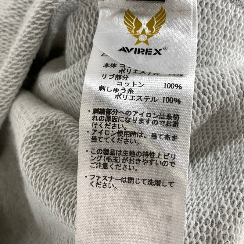 【中古品】【メンズ】 AVIREX アヴィレックス 783-6931001 SIGNATURE VERSITY LOGO ZIP HOODIE ジップアップパーカー フーディー 145-261010-gm-15-fuzh サイズ：XL カラー：グレー 万代Net店
