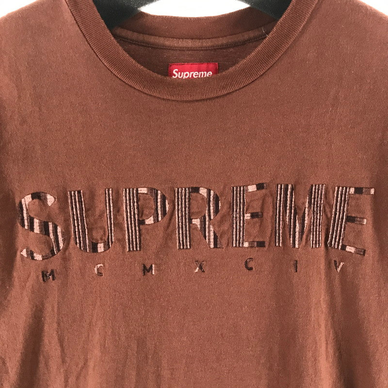 【中古品】【メンズ】 SUPREME シュプリーム 19SS GRADIENT LOGO TEE 刺繍ロゴ 半袖 Tシャツ カラーBROWN SIZE:M MCMXCIV 149-261023-ky-04-fuzh 万代Net店