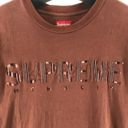 【中古品】【メンズ】 SUPREME シュプリーム 19SS GRADIENT LOGO TEE 刺繍ロゴ 半袖 Tシャツ カラーBROWN SIZE:M MCMXCIV 149-261023-ky-04-fuzh 万代Net店