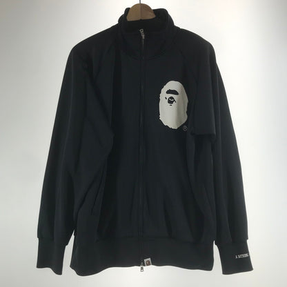 【中古品】【メンズ】 A BATHING APE アベイシングエイプ トラックジャケット BLACK アウター 上着 ※毛玉あり 142-261012-io-04-fuzh サイズ：M カラー：ブラック 万代Net店