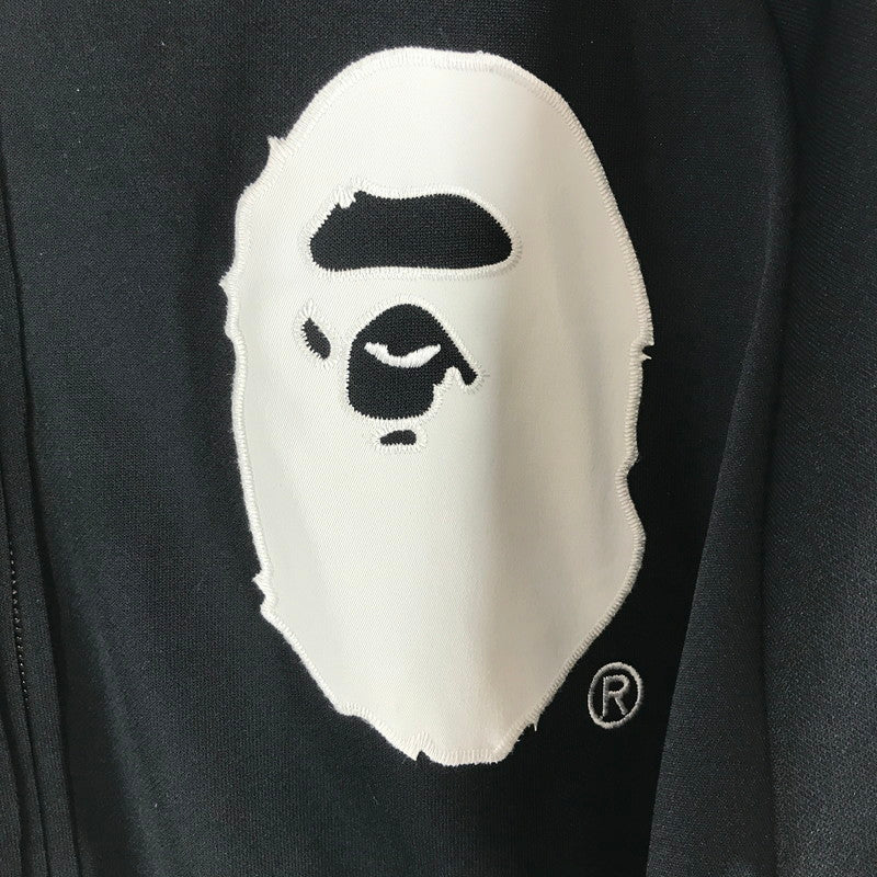 【中古品】【メンズ】 A BATHING APE アベイシングエイプ トラックジャケット BLACK アウター 上着 ※毛玉あり 142-261012-io-04-fuzh サイズ：M カラー：ブラック 万代Net店