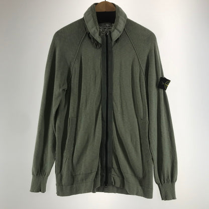 【中古品】【メンズ】 STONE ISLAND ストーンアイランド 701551880 ZIP CARDIGAN ジップカーディガン KHAKI ※シミ・汚れあり 141-261012-io-05-fuzh サイズ：L カラー：カーキ 万代Net店