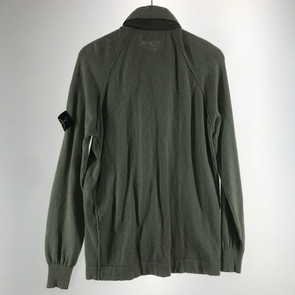 【中古品】【メンズ】 STONE ISLAND ストーンアイランド 701551880 ZIP CARDIGAN ジップカーディガン KHAKI ※シミ・汚れあり 141-261012-io-05-fuzh サイズ：L カラー：カーキ 万代Net店