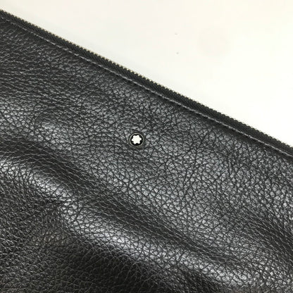 【中古品】【メンズ】 MONT BLANK モンブラン クラッチバッグ カバン かばん バッグ BLACK LEATHER CH118 ※使用感あり 188-261013-io-01-fuzh カラー：ブラック 万代Net店
