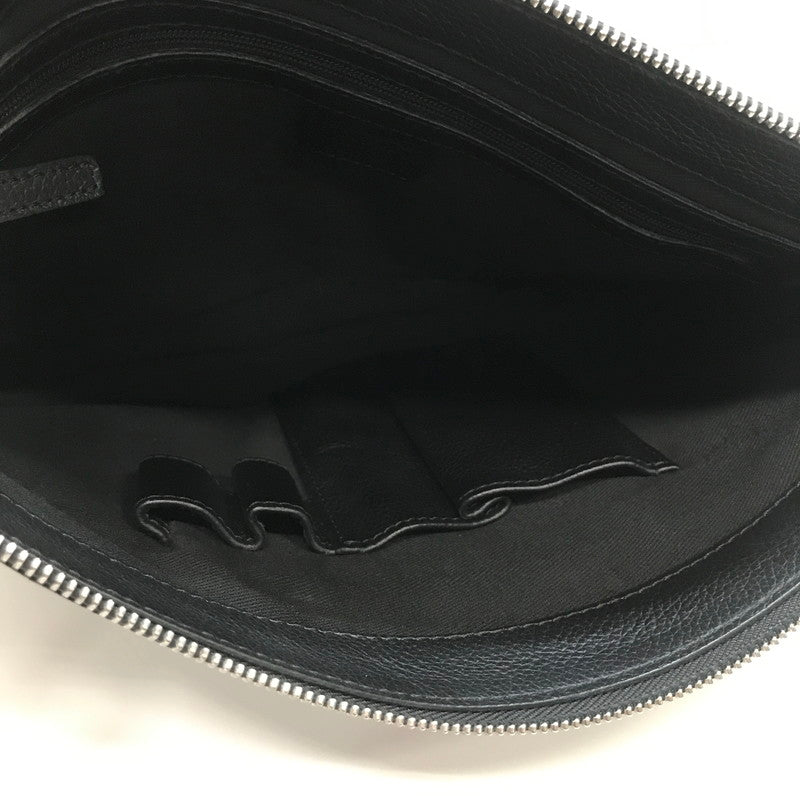 【中古品】【メンズ】 MONT BLANK モンブラン クラッチバッグ カバン かばん バッグ BLACK LEATHER CH118 ※使用感あり 188-261013-io-01-fuzh カラー：ブラック 万代Net店