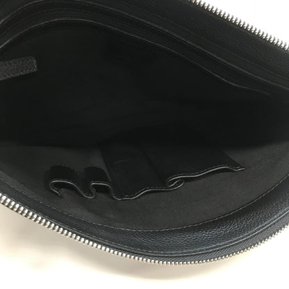 【中古品】【メンズ】 MONT BLANK モンブラン クラッチバッグ カバン かばん バッグ BLACK LEATHER CH118 ※使用感あり 188-261013-io-01-fuzh カラー：ブラック 万代Net店