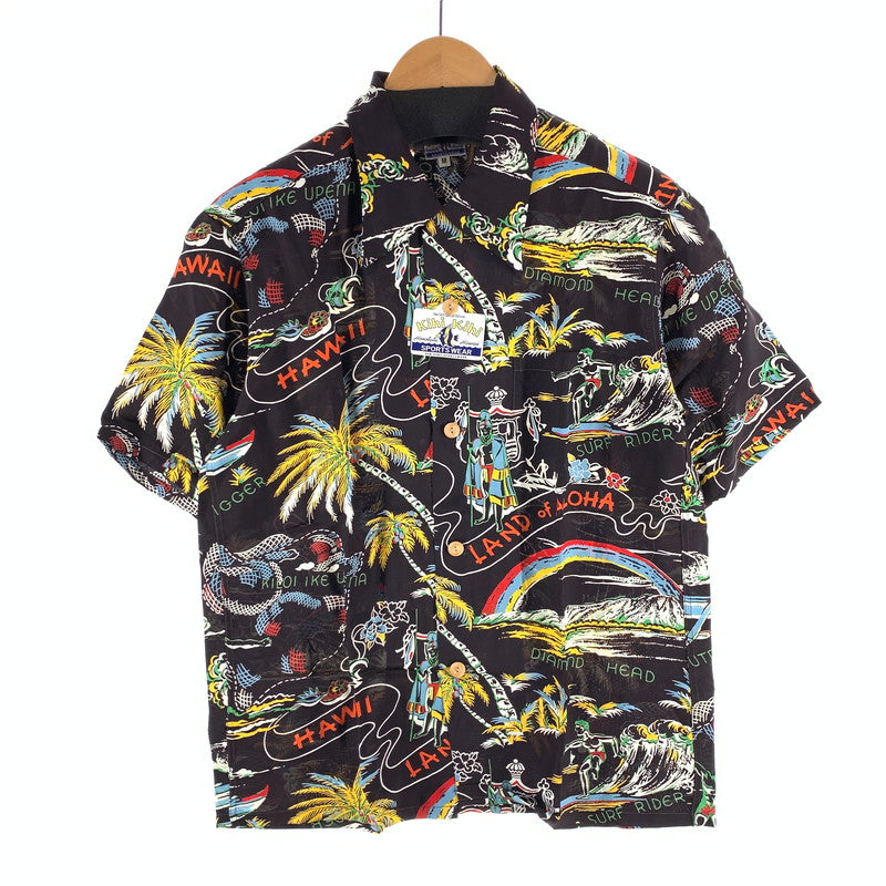 【中古美品】【メンズ】 SUN SURF サンサーフ SS37860 "LAND OF ALOHA DISCOVERED" ハワイアンシャツ アロハシャツ 半袖シャツ 145-261017-gm-28-fuzh サイズ：M カラー：ブラック 総柄 万代Net店