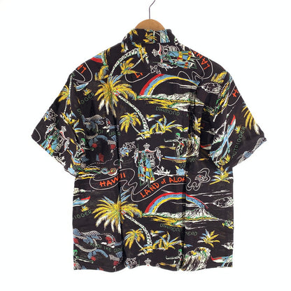 【中古美品】【メンズ】 SUN SURF サンサーフ SS37860 "LAND OF ALOHA DISCOVERED" ハワイアンシャツ アロハシャツ 半袖シャツ 145-261017-gm-28-fuzh サイズ：M カラー：ブラック 総柄 万代Net店