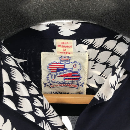 【中古品】【メンズ】 DUKE KAHANAMOKU デューク・カハナモク COTTON HAWAIIAN LS SHIRT コットン ハワイアン 長袖シャツ NAVY.PINEAPPLE 145-261013-io-12-fuzh サイズ：M カラー：ネイビー 万代Net店