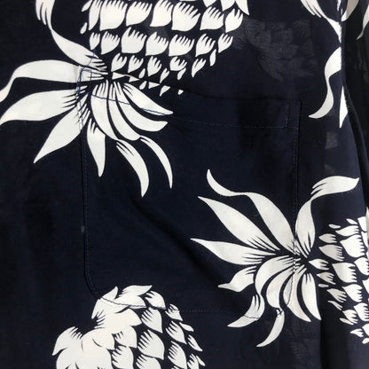 【中古品】【メンズ】 DUKE KAHANAMOKU デューク・カハナモク COTTON HAWAIIAN LS SHIRT コットン ハワイアン 長袖シャツ NAVY.PINEAPPLE 145-261013-io-12-fuzh サイズ：M カラー：ネイビー 万代Net店