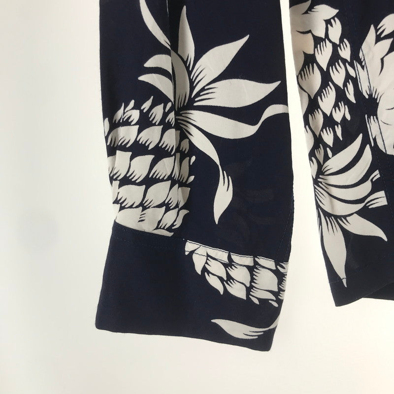 【中古品】【メンズ】 DUKE KAHANAMOKU デューク・カハナモク COTTON HAWAIIAN LS SHIRT コットン ハワイアン 長袖シャツ NAVY.PINEAPPLE 145-261013-io-12-fuzh サイズ：M カラー：ネイビー 万代Net店